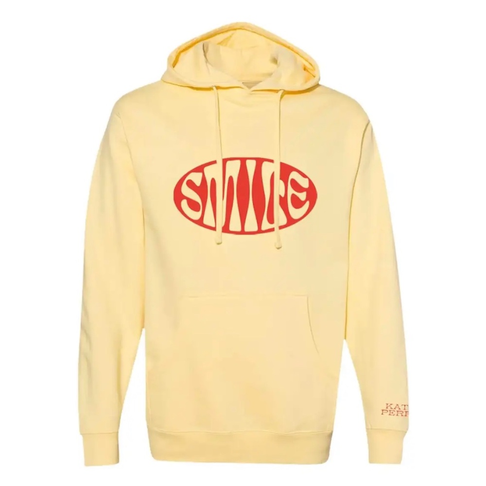 Authentic Katy Perry limited edition gold/yellow smile album hoodie/sweatshirt
